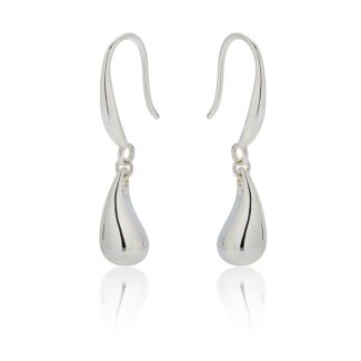 Raindrops Single Droplet Silver Plated Earrings