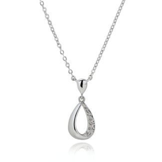 Raindrops Twisted Silver Plated Necklace