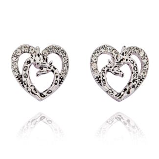 Wild At Heart Giraffe Silver Plated Stud Earrings