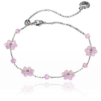 Pretty Floral Silver Plated Anklet