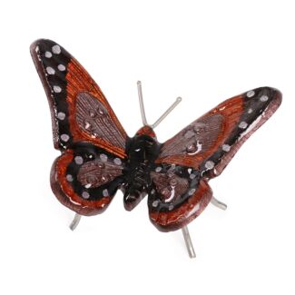 Aluminark Brushed Small Orange & Black Butterfly