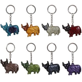 Aluminark Brushed Highland Cow Keyring - Select Design