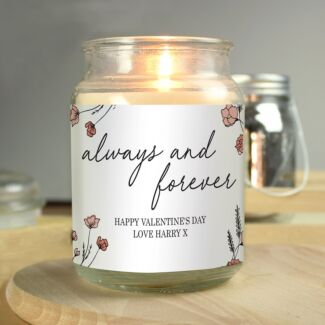 Personalised ‘Always & Forever’ Large Scented Jar Candle