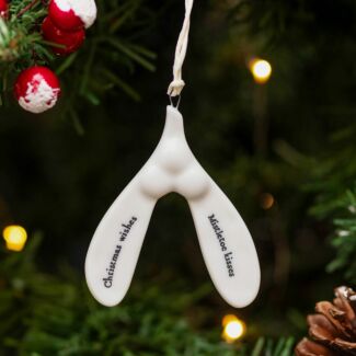 Porcelain Mistletoe Christmas Wishes