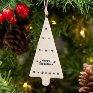 ‘Merry Christmas’ Porcelain Tree Decoration