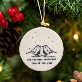 ‘Most Wonderful Time of Year’ Flat Porcelain Bauble