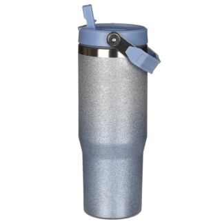 Blue & Silver Glitter 900ml Travel Mug