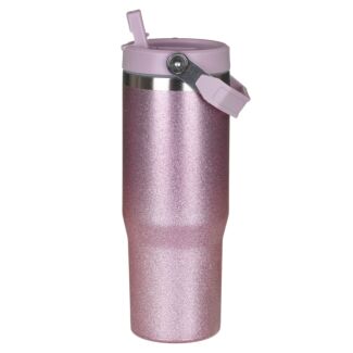 Lilac & Pink Glitter 900ml Travel Mug