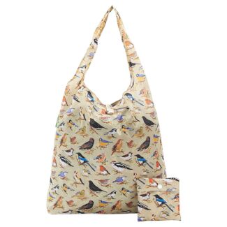 Green Wild Birds Recycled Foldaway Shopper Bag