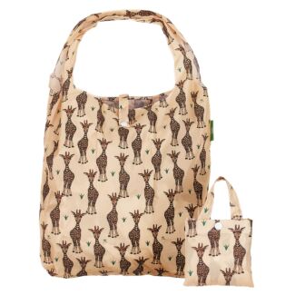 Cream Giraffe Recycled Foldaway Shopper