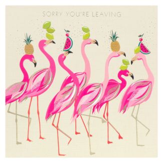 Flamingos Sorry You’re Leaving Large Greetings Card