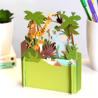 Animals in The Jungle 3D Pop Up Card