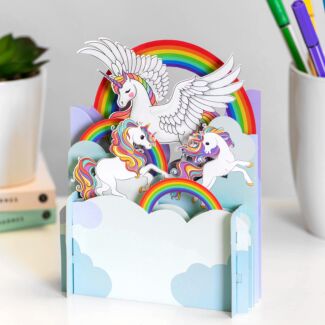 Unicorn and Rainbow 3D Pop Up Card