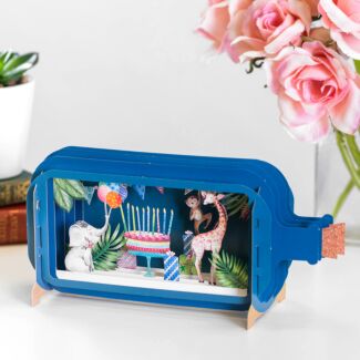Animal Birthday Party Message in a Bottle Card