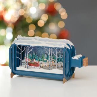 Sleigh Message in a Bottle Christmas Card