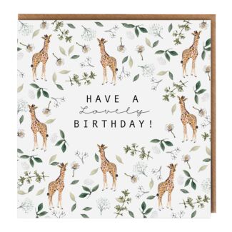 Giraffe White ‘Have a Lovely Birthday’ Birthday Card