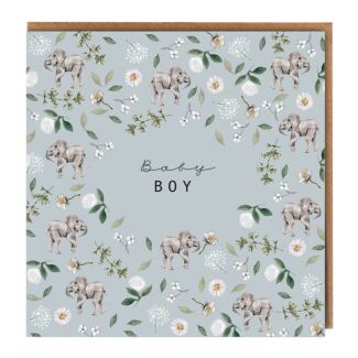 Elephant Grey ‘Baby Boy’ Card