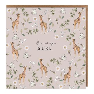 Giraffe Pink ‘Baby Girl’ Card