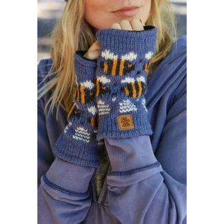 Beehive Denim Fingerless Gloves