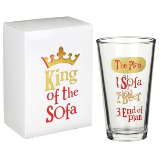 King Of The Sofa Beer Glass