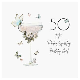 Moonlight & Martinis 50 Luxury Birthday Card