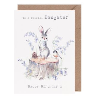 Rabbit with Bluebells ‘Daughter’ Birthday Card