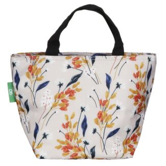 Beige Flowers Recycled Insulated Lunch Bag