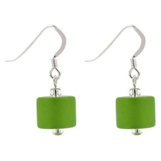 Green Frosted Earrings