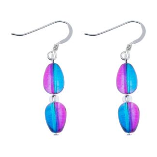 Blue/Pink Peardrops Earrings
