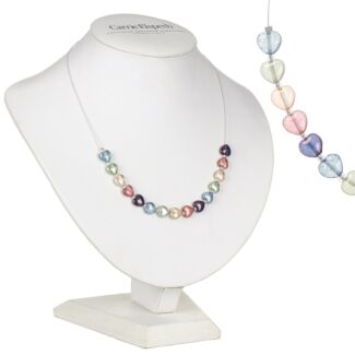 Rainbow Lustre Hearts Links Necklace