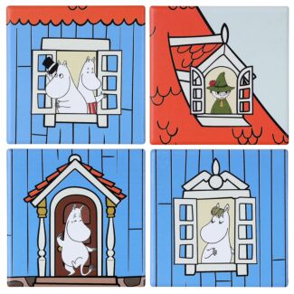 Window Set of 4 Ceramic Coasters