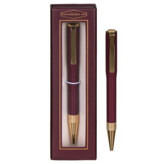 Burgundy & Gold Boxed Ballpoint Pen