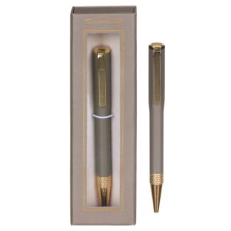 Mushroom Grey & Gold Boxed Ballpoint Pen