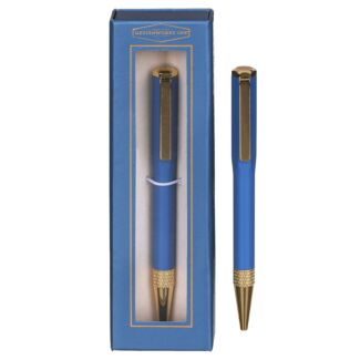 Cornflower Blue & Gold Boxed Ballpoint Pen