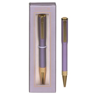 Dusty Lilac & Gold Boxed Ballpoint Pen