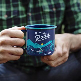 Hit The Road Enamel Mug