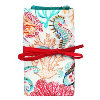 Coral Sealife Jewellery Roll