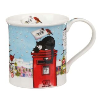 Christmas Post Box Cat Bute Shape Mug