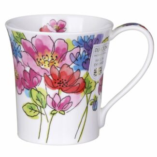 Inky Florals Pink Jura Shape Mug