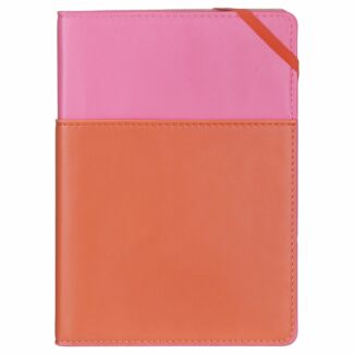 Pink & Chili Vegan Leather Journal with Pockets