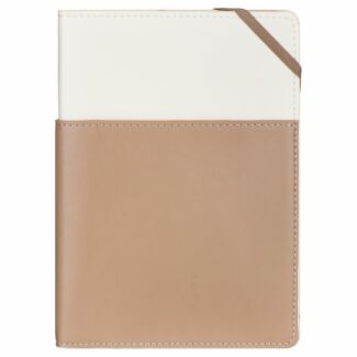 Cream & Coffee Vegan Leather Journal with Pockets