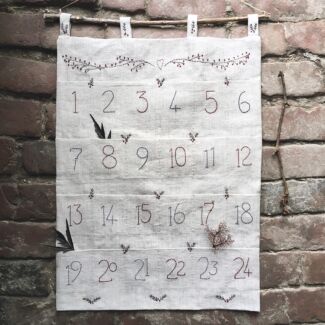 Hand Embroidered Advent Calendar