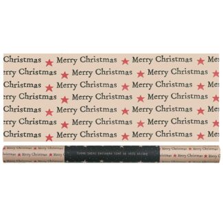 ‘Merry Christmas’ Roll Of Kraft Paper