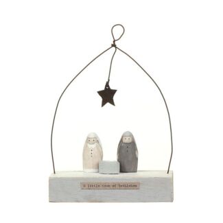 ‘O Little Town’ Nativity Wooden Scene