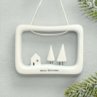 ‘Merry Christmas’ Porcelain Open Frame