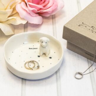 ‘Bonjour’ Boxed Jewellery Dish