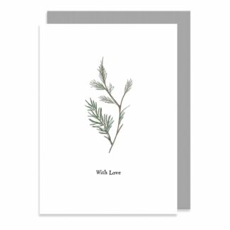 Bird and Berry Fir Tree Greetings Card