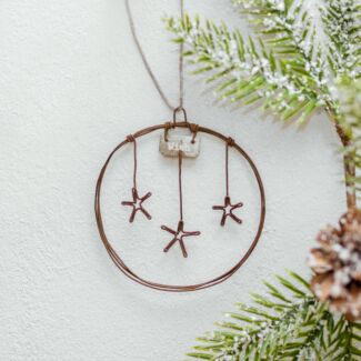 Christmas Stars Small Hanging Metal Wreath