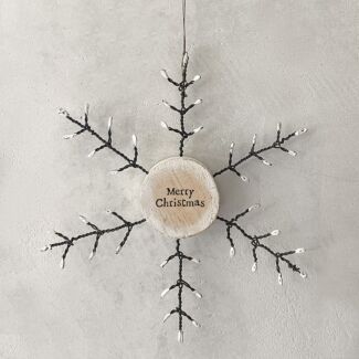 Merry Christmas Rusty Wire Snowflake