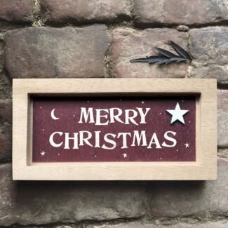 ‘Merry Christmas’ Long Natural Box Frame